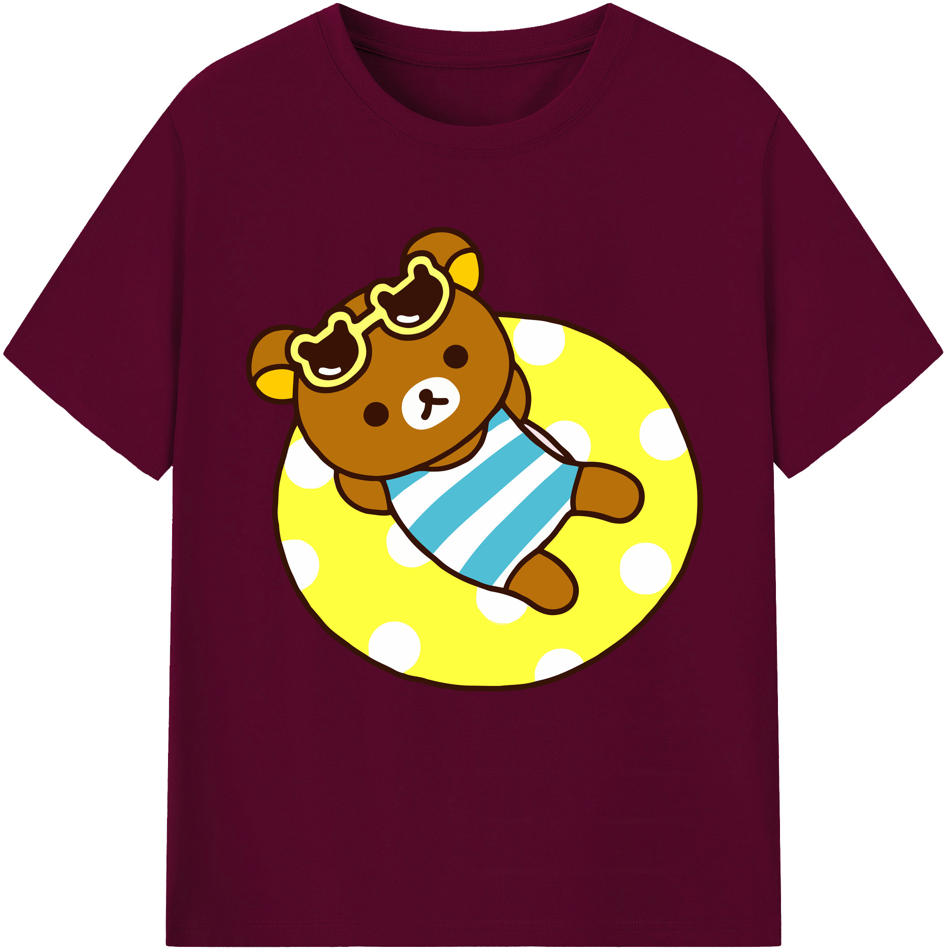 （画像用） リラックマ リラックマ キイロイトリ Rilakkuma Korilakkuma Kiiroitori レディースカジュアルプリントTシャツ（綿100％）